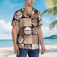 thumbnail image 5 of Retro Coffee Background Hawaiian Shirts For Men, Summer Short-Sleeve Relaxed-Fit Button-Down Shirts Large, 5 of 9