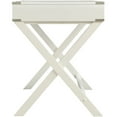 thumbnail image 2 of Weston Home Wood X-Base Campaign Writing Desk with Drawers, White, 2 of 4