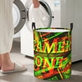 thumbnail image 5 of ZICANCN Funny Game Over Green Laundry Basket Organizer, Dirty Clothes Hamper for Bathroom Bedroom Laundry Room, Medium Size, 5 of 7