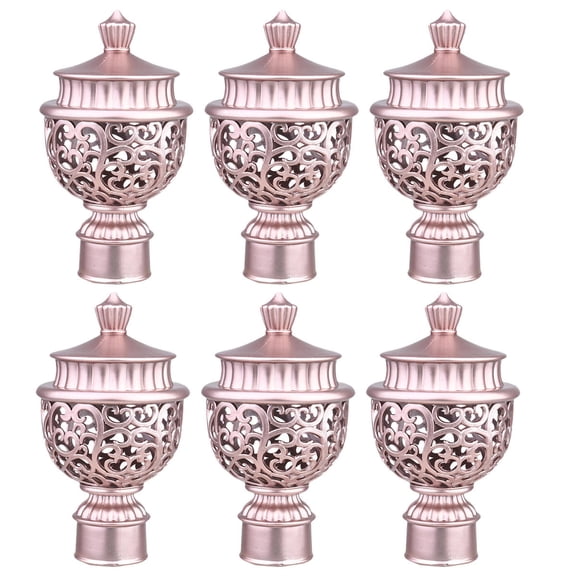 Raindrops Rose Gold Window Curtain Rod Finials Stylish Home Decor 6Pcs