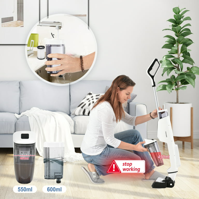 Wireless Wet and Dry Vacuum Cleaner, 3-in-1 Floor Cleaner with Two