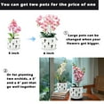 thumbnail image 7 of (2 pcak)BUYMAX 5+6 inch white ceramic orchid pot with holes, Decorative mushroom flower pots with Saucers, 7 of 7