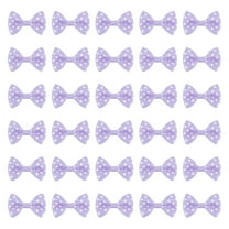 Uxcell 100 Pcs Light Purple White Dot Polka Dot Ribbon Bow Ties 1.5" x 1" Mini Bowknot for Crafting Little Satin Bows Bulk for DIY Sewing Scrapbooking Wedding Gift Present Home Decoration