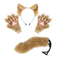 thumbnail image 4 of Conjunto de diadema con orejas de animales y guantes con cola para mujer y niña. Diadema con orejas de felpa de imitación. Camello, 4 of 9