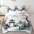 thumbnail image 1 of YST Japanese Style Comforter Set, 7-Piece, Oriental Ink Painting, Twin, Cherry Blossoms, 1 of 4
