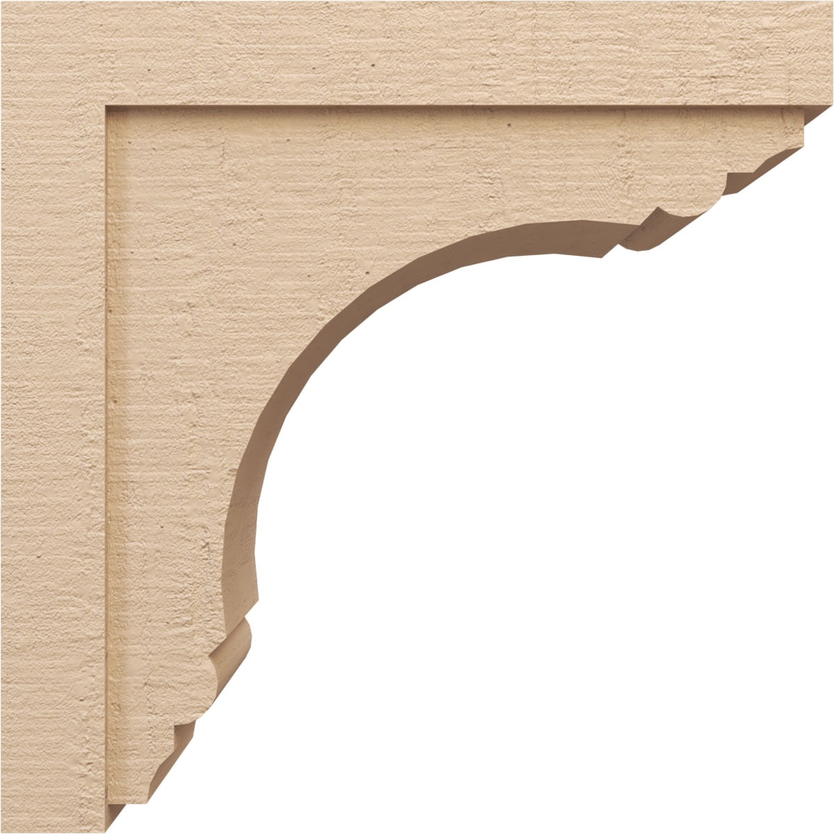 12"W x 24"D x 24"H Classic Warren Rough Cedar Woodgrain TimberThane Corbel, Primed Tan