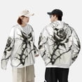 thumbnail image 4 of Balery Black And White Rose Sudadera ligera de manga larga con capucha y protección solar UPF 50+ para hombre y mujer, ideal para pesca y running-Medium, 4 of 7