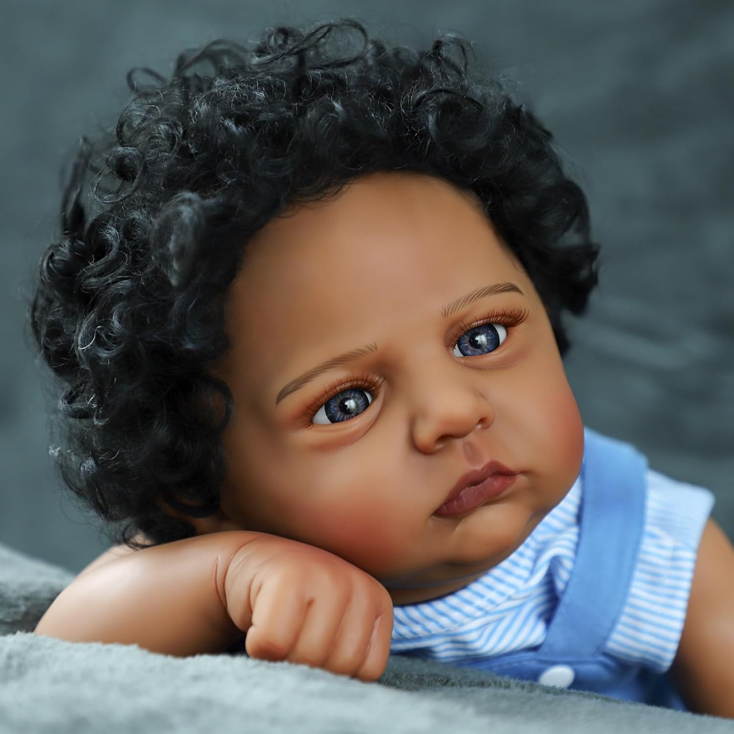 Reborn Baby Dolls Black- 20 Inch Realistic African American Newborn Doll Lifelike Weighted Soft Body Real Life Baby Dolls Gift