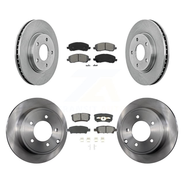 Transit Auto Front Rear Disc Brake Rotors and Semi-Metallic Pads Kit for Car Mitsubishi Lancer Dodge Caliber K8S-100994
