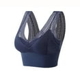 thumbnail image 2 of Asxite Women Solid Lace Camisole Bralette Support Bra Blue L, 2 of 3