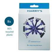 Harry's Disposable Razors for Men, Midnight Blue, 8 Count