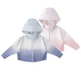 thumbnail image 3 of XBASW Kids Baby Hooded Sun Protection Jacket Toddler Sun Shirt UPF 50+ Sunsuits Gradient Color Rashguard for Boys Girls 2-7T, 3 of 10