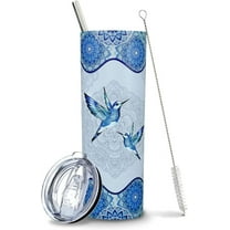 Hummingbird Tumbler with Straw and Lid, Hummingbird Gifts for Women Unique, Hummingbird Coffee Mug/Cup/Travel Mug, Funny Hummingbird Themed Gifts for Mom, Grandma Gifts for Christmas, Bird Cup 20 Oz