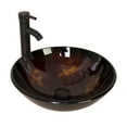 thumbnail image 2 of Wonline Round Tempered Glass Bathroom Vessel Sink Bowl without Overflow, Equipped with Oil Rubbed Bronze Faucet Pop-up Drain Combo, 2 of 6