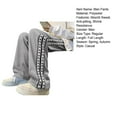 thumbnail image 7 of sunsanly Men Pants Shrink Resistance Absorb Sweat Drawstring Elastic Waist Waffle Grid High Street Casual Trousers Sports Clothing, 7 of 7