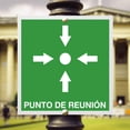 thumbnail image 2 of Señalamiento de protección civil: "Punto De reunión", verde y blanco. Impreso sobre plástico estireno calibre 40, medidas: 20 x 20 cm, para interior y exterior. Letrero, Señal informativa cuadrada., 2 of 4