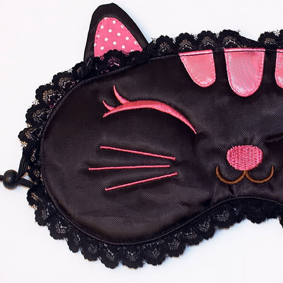 G&J Cat and Rabbit 2 Pack Sleeping Mask Embroidered Applique Sleep Eye Mask Soft Eyeshade Sleeping Blinder Soft Blindfold