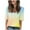 Yellow-A, variant on Tumotour Summer Tops For Women Short Sleeve V Neck Tunic Shirts Casual Gradient Color Loose Fashion Trendy Lightweight Soft Casual Summer Outfits Clothes 2025