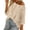 1# Beige, variant on Crochet Tops for Women Summer Scoop Neck Short Sleeve Sweater Casual Hollow Out Knit Tops Pullover Shirts Beach Black M