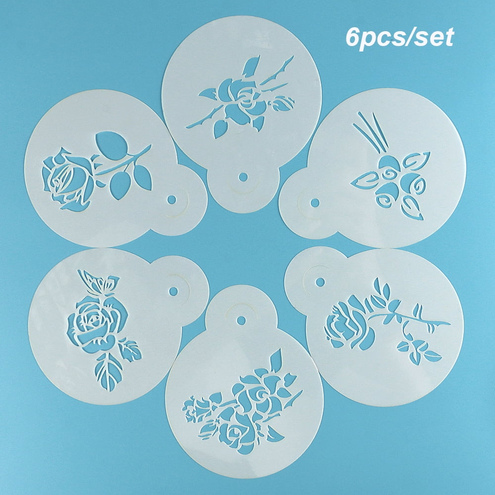 Roll Flowers Cookie Cake Stencil Decorating Mould Fondant Pastry Biscuits Tool 