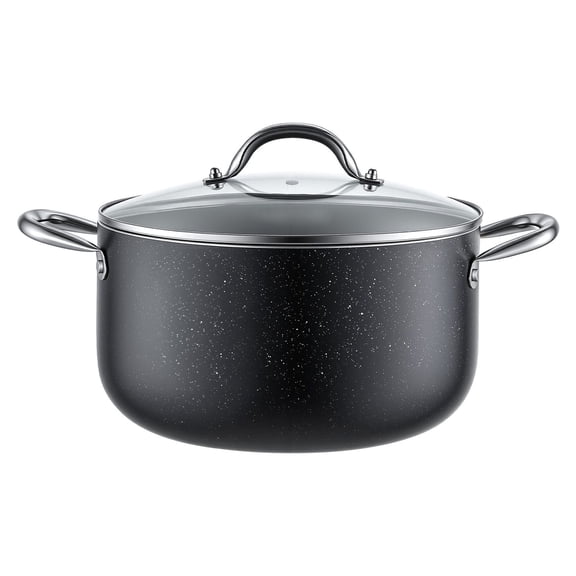 8-Quart Nonstick Ceramic Coated Stock Pot with Lid, Compatible with Gas, Induction, Electric & Ceramic Stovetops