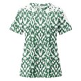 thumbnail image 5 of Giftesty Blouses for Women Dressy Casual Women's Printed Short Sleeved Round Neck Casual Pullover with Lace Top, 5 of 5
