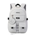 thumbnail image 1 of Mistaha Stylish High Quality Lightweight Nylon Backpack for Students and Travelers - Grey Color, Spacious with Unique Strap Design, Multi-functional Pockets, 32x23x46cm, 600g, 1 of 6