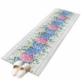 thumbnail image 2 of 2'x6' Rug Runners for Hallways Kitchen, Blue Pink Hydrangea Non Slip Entryway Beside Floor Carpet Runner, Eucalyptus Leaves Wooden Summer Botanical Laundry Room Bedroom Throw Rugs Mat for Family Pet, 2 of 8