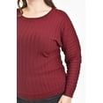 thumbnail image 4 of Sueter con relieve a rayas Roman Fashion / Tallas Extras, 4002 (Vino) vino 40, 4 of 7