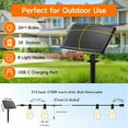 thumbnail image 2 of DAYBETTER Solar Outdoor String Lights，100FT Waterproof ST38 Hanging Patio Lights for Yard 25 Bulbs, 2 of 7