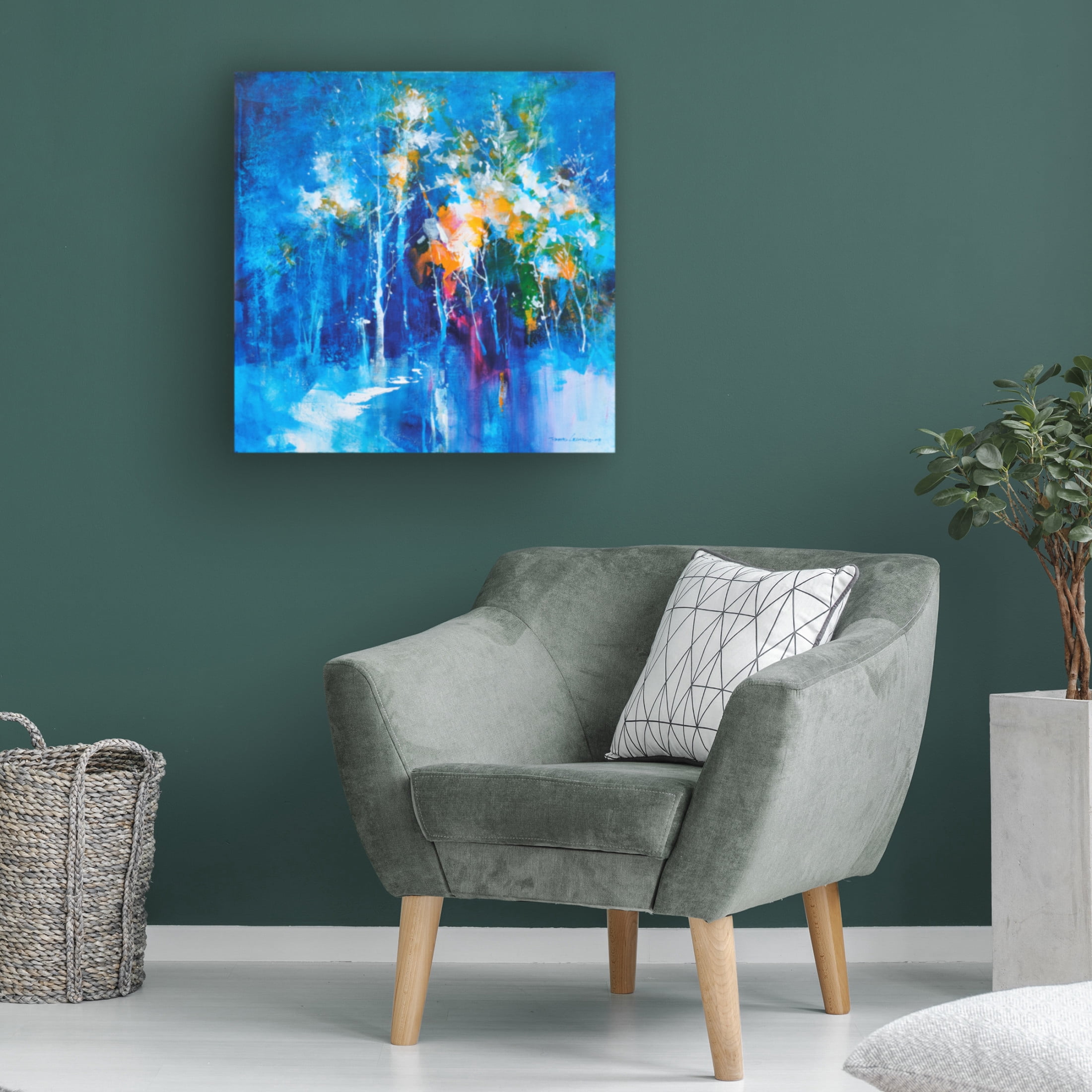 Canvas Wall Art - Thomas Leung 'Winter Blues' Wall Art for Living Room, Bedroom, or Office Décor by Trademark Fine Art - 35 x 35 Inches