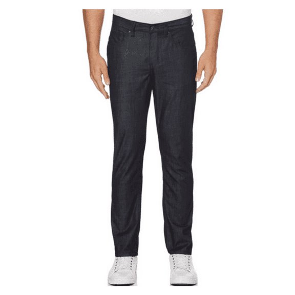 Perry Ellis Mens Straight Leg Low Rise Jean, Dark Indigo, 52X30