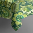 thumbnail image 3 of Green Pioneer Flower and Paisley Pattern Rectangle Tablecloth 60"x120",Waterproof Polyester Rectangle Table Cloth, Wipeable Spillproof Polyester Tablecloth for Dining, Camping, Indoor and Outdoor, 3 of 6