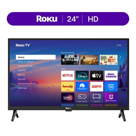 Roku Smart TV 2025 – 24-Inch Select Series, 720p HD TV – Roku TV with Voice Remote