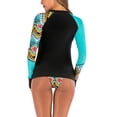 thumbnail image 4 of Traje de baño estampado de manga larga para mujer, trajes de baño de moda para fiesta en la piscina en la playa, verde M, 4 of 6