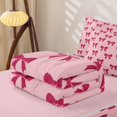 thumbnail image 5 of Manfei Cute Coquette Bowtie Zipper Full Size Comforter Sets with Fitted Sheet and 2 Pillowcases,Kawaii Bow Zipper Bedding Set,Pink Reversible,4 Pieces, 5 of 7