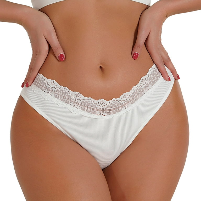 Fashion Women Panties Lingerie Women'S Comfortable Seamless Lace Lace Briefs  Pure White Breathable Women'S Underwear 