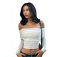 thumbnail image 1 of Women Long Sleeve Pullover Crop Top Solid Color Off Shoulder Sexy Casual Slim Fit T-Shirts White L, 1 of 4