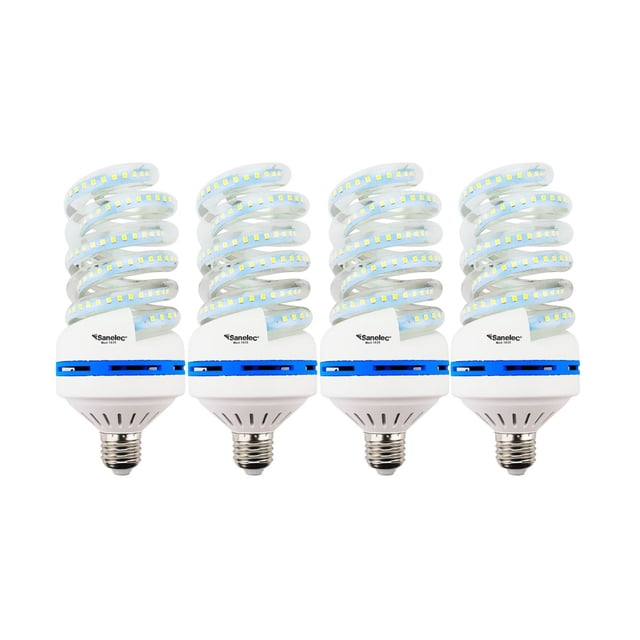 Paquete de 4 focos LED Sanelec espiral twister E27 32W 6500K