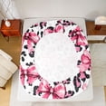 thumbnail image 5 of Feelyou Kawaii Bowknot Kid Queen Sheet Sets, Pink Cheetah Leopard Print Bed Set, 4pcs, 5 of 7
