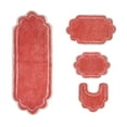 thumbnail image 2 of Home Weavers Allure Collection 100% Cotton Non-Slip Bathroom Rug Set Machine Washable Bathroom Rug, Bath Rug, U Shaped Contour, Runner, Coral Color 4 Piece Bath Rug set, 2 of 9