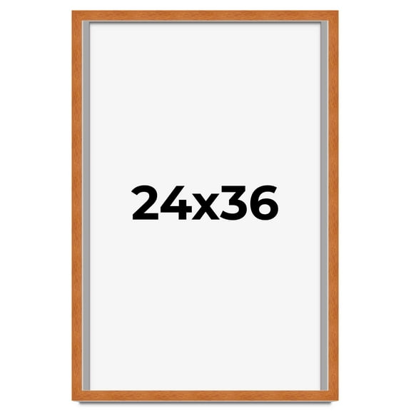 24x36 Shadow Box Frame Brown | 0.875 Inches Deep Real Wood Contemporary Shadowbox Display Frame |