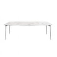 thumbnail image 2 of Posh Living Leroy 90" Marble Dining Table With Metal Legs in White/Silver, 2 of 8