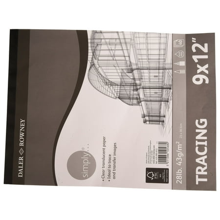 Daler-Rowney Simply 9" x 12" 43GSM Tracing Pad, 1 Each