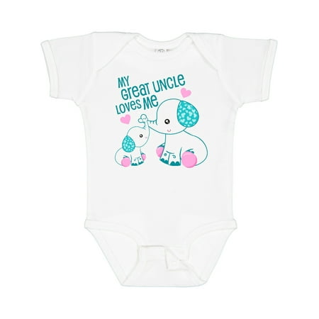 

Inktastic My Great Uncle Loves Me-cute Elephants Gift Baby Boy or Baby Girl Bodysuit