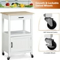thumbnail image 3 of HomGarden 20" Kitchen Island Cart on Wheels  W/Drawer & Cabinet & Towel Rack White, 3 of 10