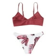 thumbnail image 3 of MSJUHEG Bikini Sets For Women Womens Bikini Swimsuits Bikinis Removable Cup Polyester Removable Pull-On Adjustable And Removable Bandeau Swimsuits For Women Red Xl, 3 of 7