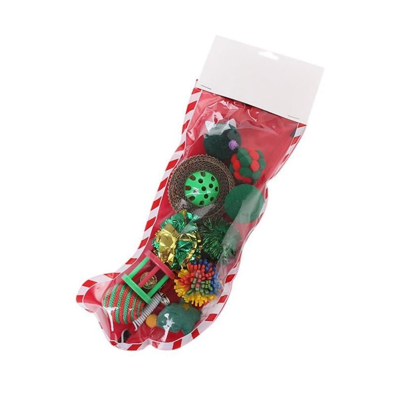 Festive Puppy Stocking Variety Pack Toy,Christmas Dog Squeaky Plush