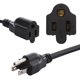 thumbnail image 2 of Cable divisor de alimentación NAHAO, 3 clavijas, 1 a 4 salidas, 0,5 m, negro, 2 of 6