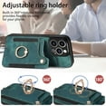 thumbnail image 6 of Dteck for iPhone 15 Pro Max Case Wallet with Card Holder,Ring Stand,Wrist Strap,RFID-Blocking PU Leather Protective Magnetic Flip Cover, Green, 6 of 10